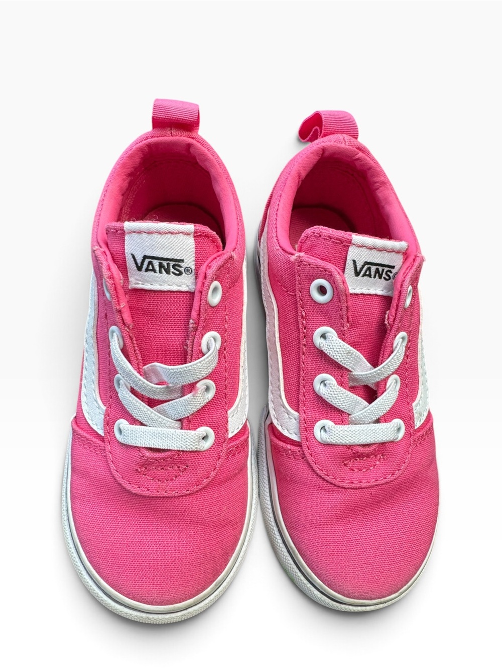 Vans Ward Toddler Kids Hot Pink Canvas Sneakers with White Accents Size 8